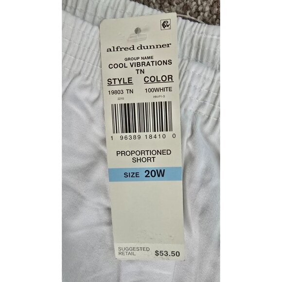 Alfred Dunner Womens White Proportioned Short Pants 20W Cool Vibrations TN Cotto - Picture 4 of 6